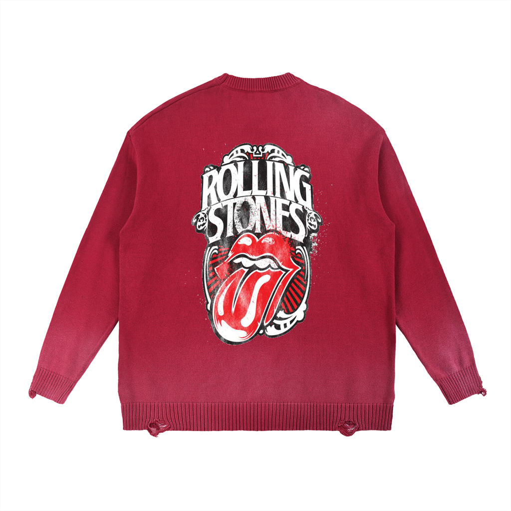 Sun Fade Distressed Ripped Crewneck sweater